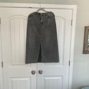 Kensie High Rise Vintage Lux Grey Wash  denim Skirt NWOT